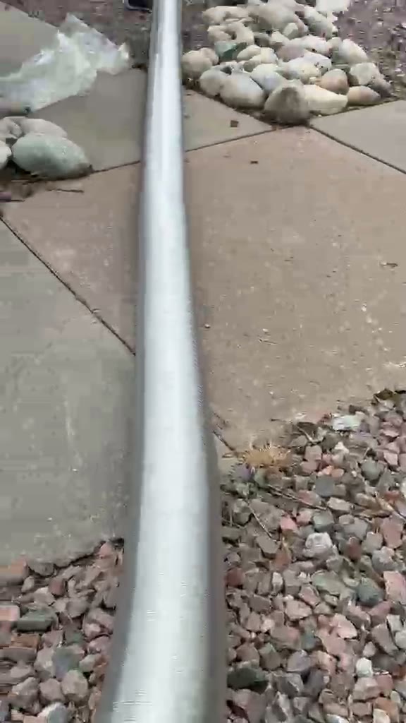 Walking the new liner, laid out at the curb
